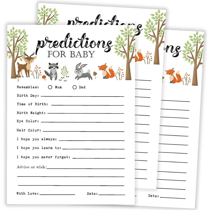 Giftideaworkshop 25 Advice and Prediction Cards for Baby Shower Game, New Mom and Dad Card for Girl or Boy Babies, New Parents, Fun Gender Neutral Shower Party Favors - Image 1